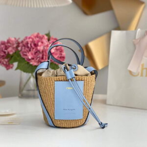 Replica Chloé CHC22SS391G56101 Small Basket Tote Bag Blue