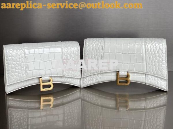 Replica Balenciaga Hourglass Chain Bag in Shiny Crocodile Embossed Lea