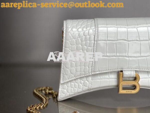 Replica Balenciaga Hourglass Chain Bag in Shiny Crocodile Embossed Lea 5