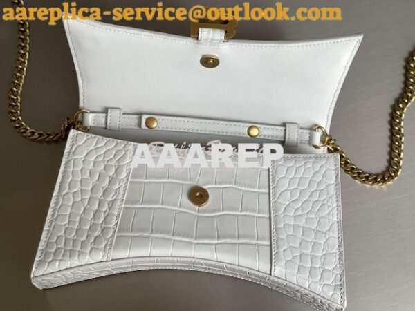 Replica Balenciaga Hourglass Chain Bag in Shiny Crocodile Embossed Lea 7