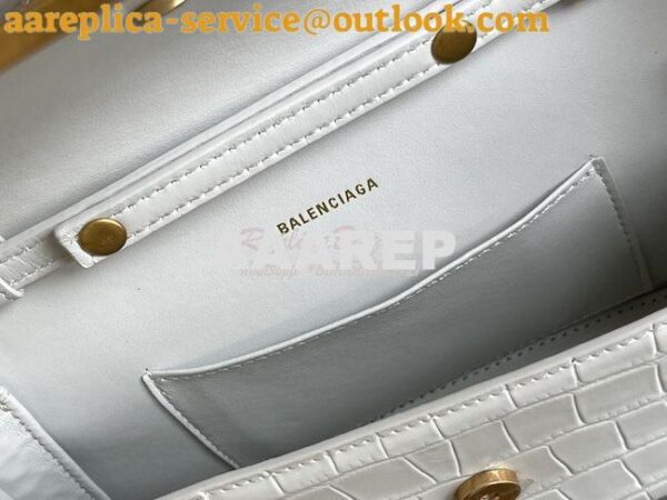 Replica Balenciaga Hourglass Chain Bag in Shiny Crocodile Embossed Lea 8