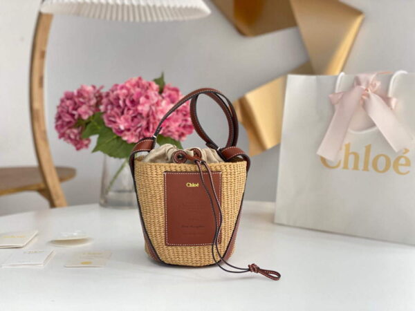 Replica Chloé CHC22SS391G56101 Small Basket Tote Bag Brown