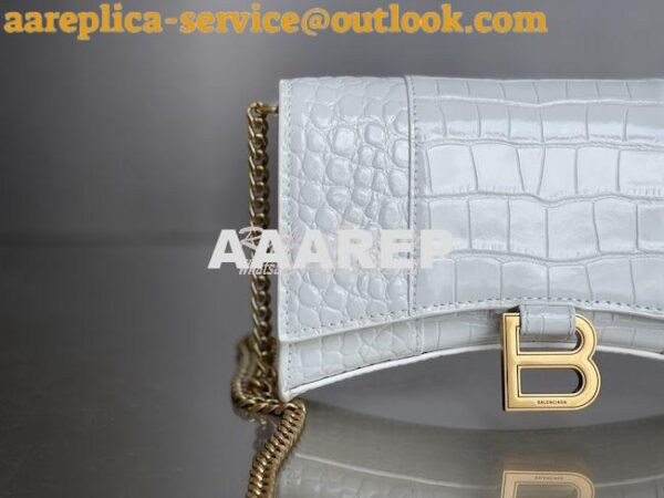 Replica Balenciaga Hourglass Chain Bag in Shiny Crocodile Embossed Lea 13