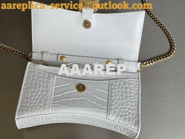 Replica Balenciaga Hourglass Chain Bag in Shiny Crocodile Embossed Lea 15