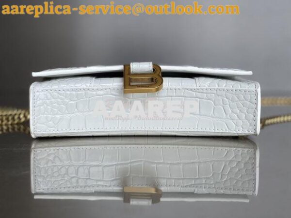 Replica Balenciaga Hourglass Chain Bag in Shiny Crocodile Embossed Lea 17