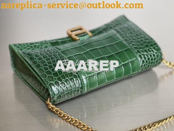 Replica Balenciaga Hourglass Chain Bag in Shiny Crocodile Embossed Lea 7