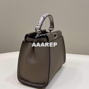 Replica Fendi 8551 Peekaboo Mini Leather Bag Gray