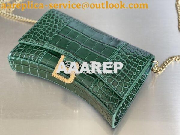 Replica Balenciaga Hourglass Chain Bag in Shiny Crocodile Embossed Lea 15