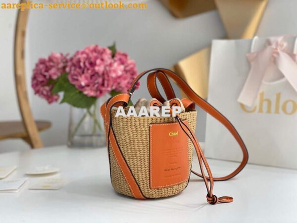 Replica Chloé CHC22SS391G56101 Small Basket Tote Bag Orange 3