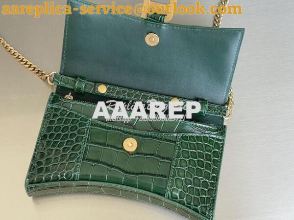 Replica Balenciaga Hourglass Chain Bag in Shiny Crocodile Embossed Lea 18