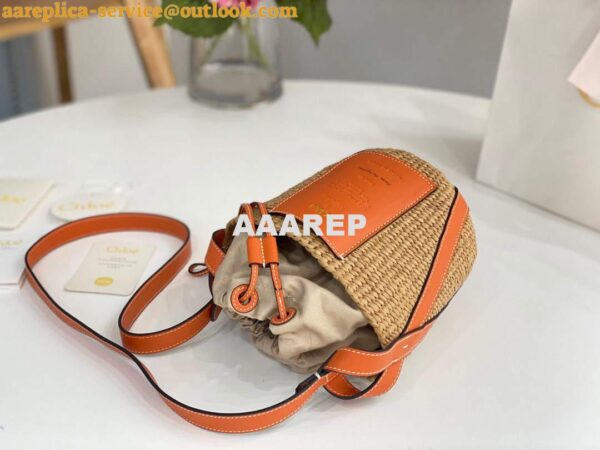 Replica Chloé CHC22SS391G56101 Small Basket Tote Bag Orange 7