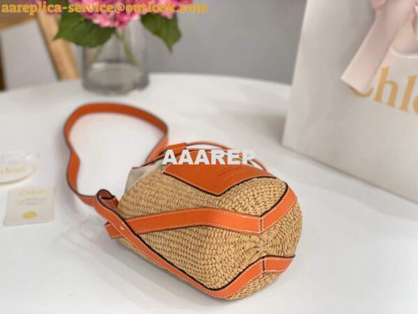 Replica Chloé CHC22SS391G56101 Small Basket Tote Bag Orange 8