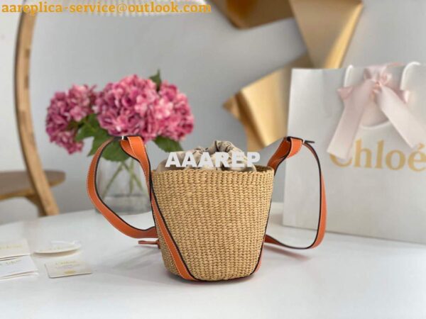 Replica Chloé CHC22SS391G56101 Small Basket Tote Bag Orange 7