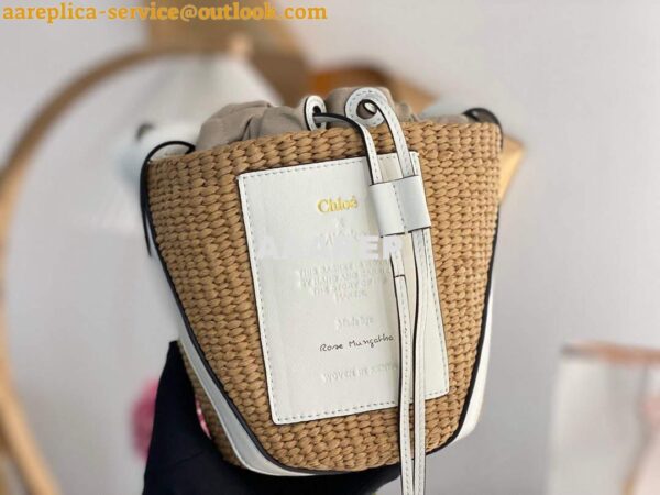 Replica Chloé CHC22SS391G56101 Small Basket Tote Bag White 4