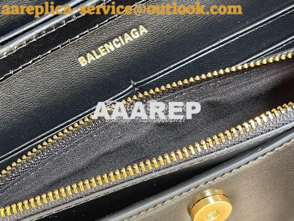 Replica Balenciaga Hourglass Chain Bag in Smooth Leather 6449731 Black 18