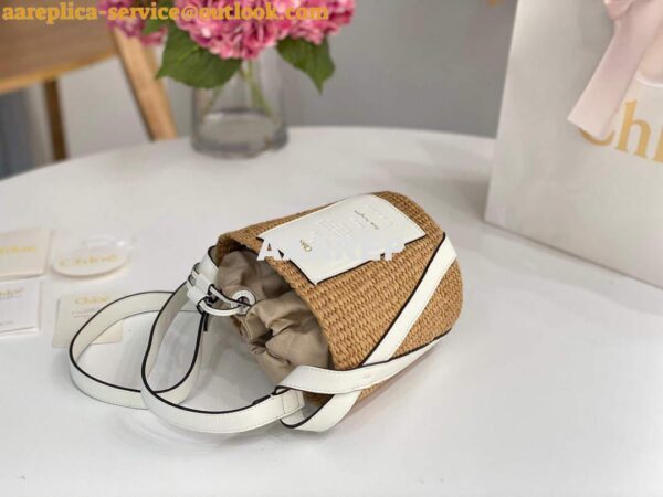 Replica Chloé CHC22SS391G56101 Small Basket Tote Bag White 5