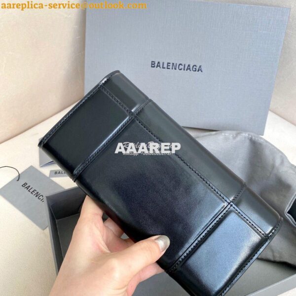 Replica Balenciaga Hourglass Continental Wallet On Strap 6001881 Black 9