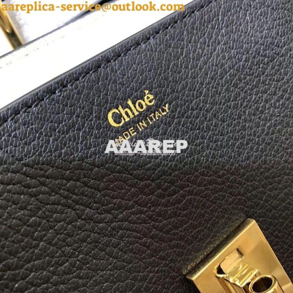 Replica Chloe Drew Shoulder Bag in Grained Lambskin Black 5