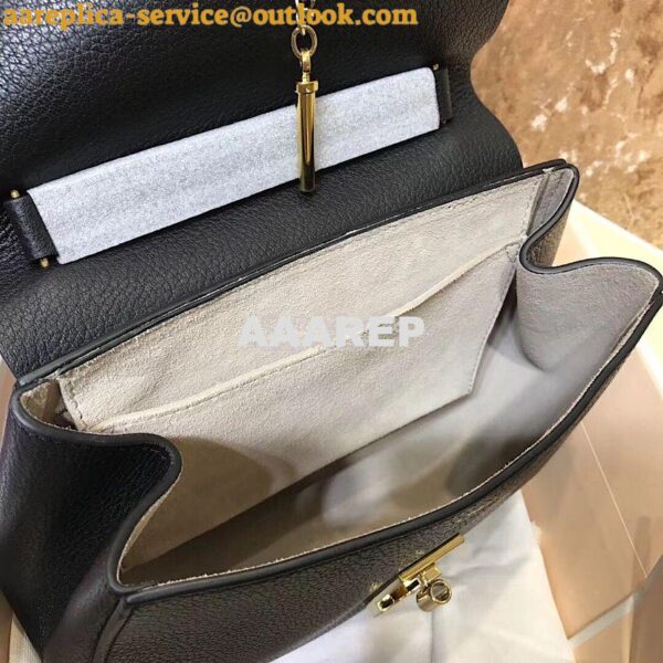 Replica Chloe Drew Shoulder Bag in Grained Lambskin Black 7