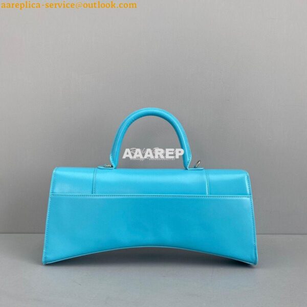 Replica Balenciaga Hourglass Stretched Top Handle Bag in Azur Shiny Bo 3