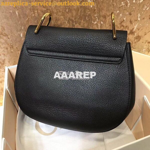 Replica Chloe Drew Shoulder Bag in Grained Lambskin Black 11