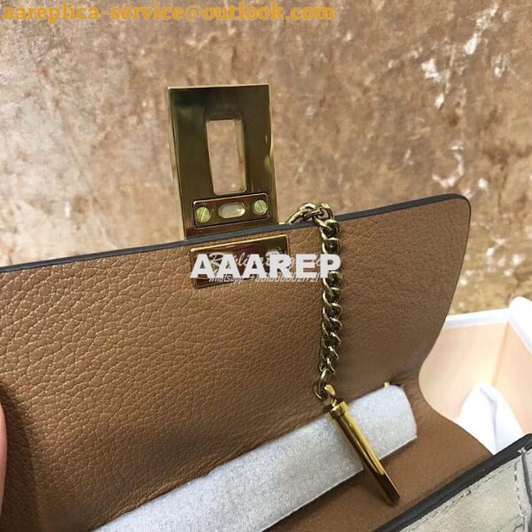 Replica Chloe Drew Shoulder Bag in Grained Lambskin Brown 5