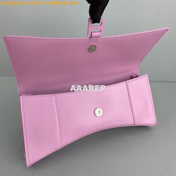 Replica Balenciaga Hourglass Stretched Top Handle Bag in Light Purple 5