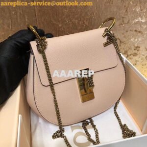 Replica Chloe Drew Shoulder Bag in Grained Lambskin Pink