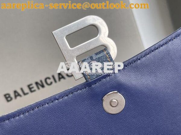 Replica Balenciaga Hourglass Top Handle Bag BB Monogram Bleached Denim 8