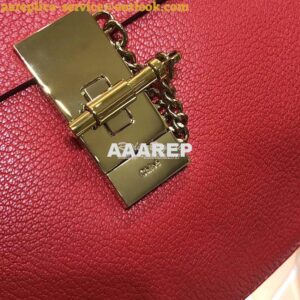 Replica Chloe Drew Shoulder Bag in Grained Lambskin Red 2