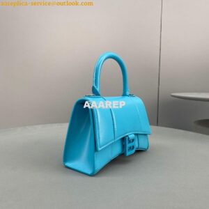 Replica Balenciaga Hourglass Top Handle Bag In Azur Shiny Box Calfskin 2