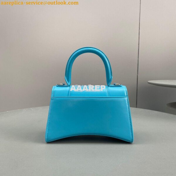 Replica Balenciaga Hourglass Top Handle Bag In Azur Shiny Box Calfskin 8