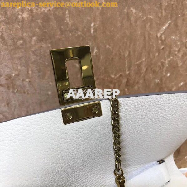 Replica Chloe Drew Shoulder Bag in Grained Lambskin White 6