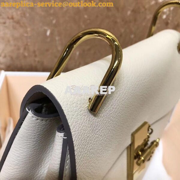 Replica Chloe Drew Shoulder Bag in Grained Lambskin White 7