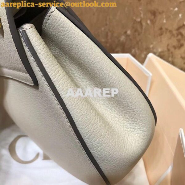 Replica Chloe Drew Shoulder Bag in Grained Lambskin White 8