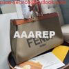 Replica Fendi 8BH374 FENDI PEEKABOO X-TOTE Green Canvas Bag Brown