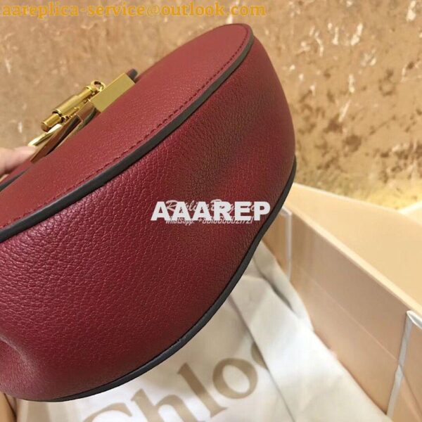 Replica Chloe Drew Shoulder Bag in Grained Lambskin Wine 10