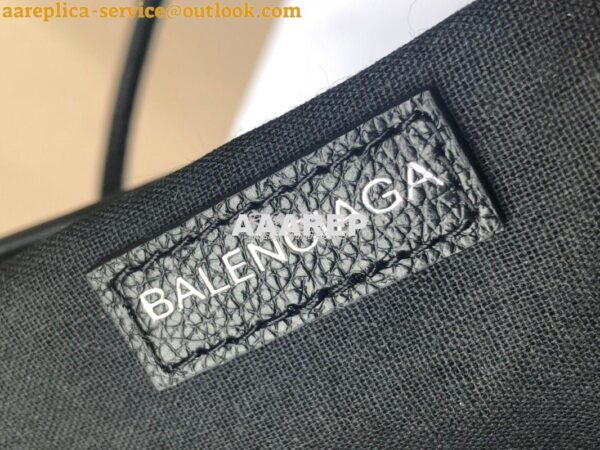 Replica Balenciaga Printed Textured-Leather Shopping Tote XXS Black 9