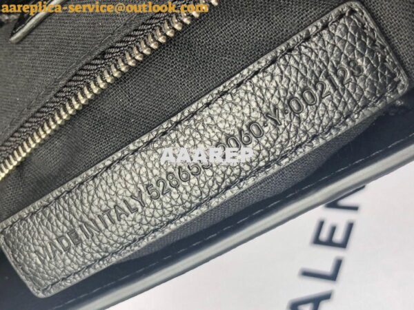 Replica Balenciaga Printed Textured-Leather Shopping Tote XXS Black 9