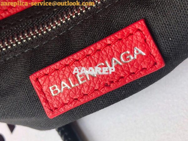 Replica Balenciaga Printed Textured-Leather Shopping Tote XXS Red 7