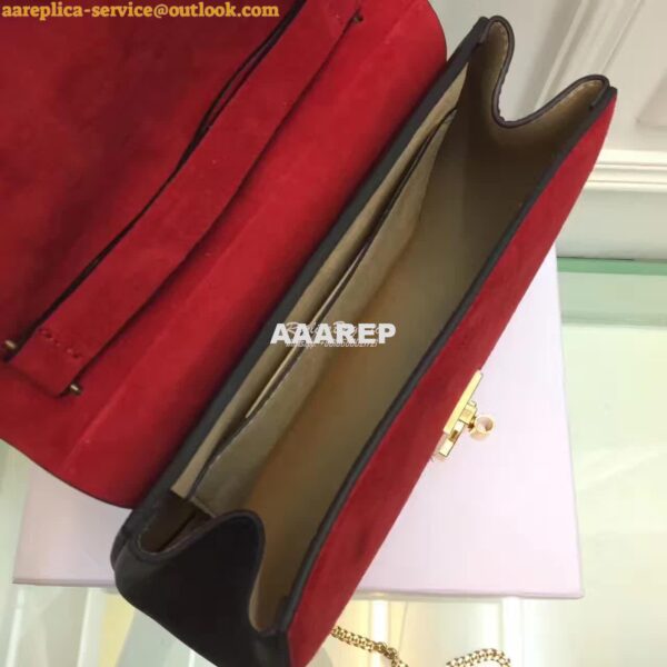 Replica Chloe Drew Shoulder bag Smooth and Suede Calfskin Black n Red 10