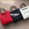 Replica Balenciaga Printed Textured-Leather Shopping Tote XXS Red