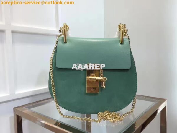 Replica Chloe Drew Shoulder bag Smooth and Suede Calfskin Mint Green 5