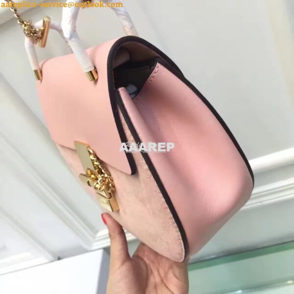 Replica Chloe Drew Shoulder bag Smooth and Suede Calfskin Pink 4