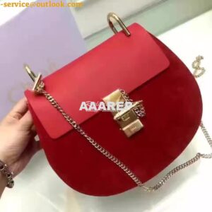 Replica Chloe Drew Shoulder bag Smooth and Suede Calfskin Red 2