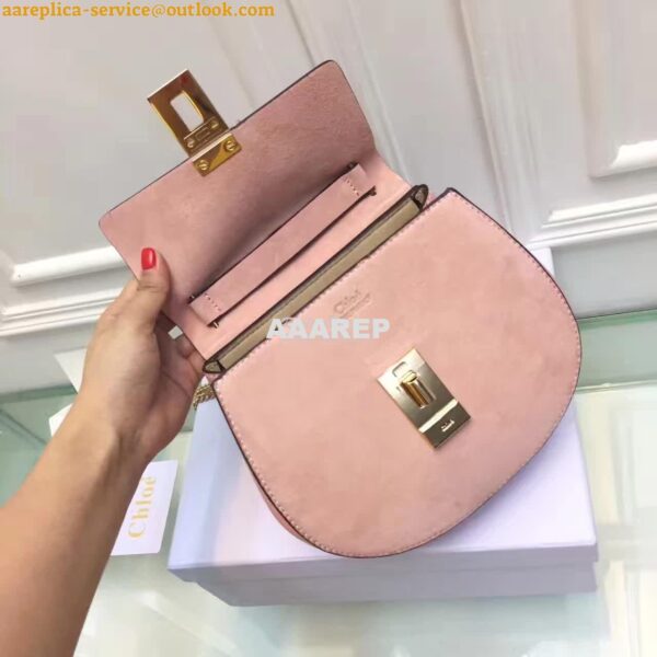 Replica Chloe Drew Shoulder bag Smooth and Suede Calfskin Pink 10