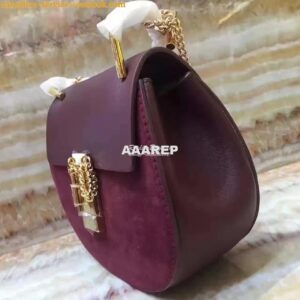 Replica Chloe Drew Shoulder bag Smooth and Suede Calfskin Wine