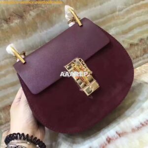 Replica Chloe Drew Shoulder bag Smooth and Suede Calfskin Wine 2