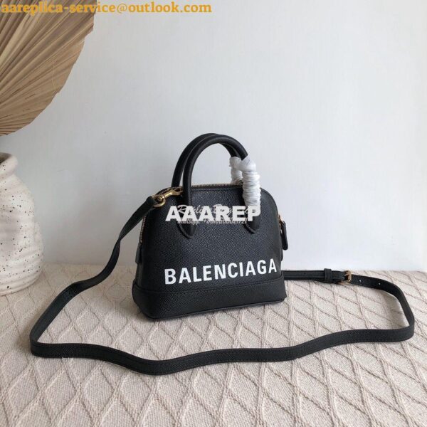 Replica Balenciaga Ville Top Handle Bag In Black Small Grain Calfskin