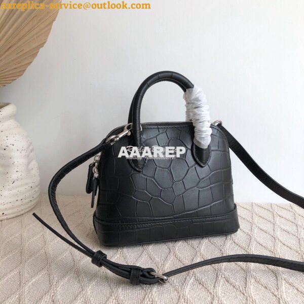 Replica Balenciaga Ville Top Handle Bag In Black Crocodile Emboosed Ca 7